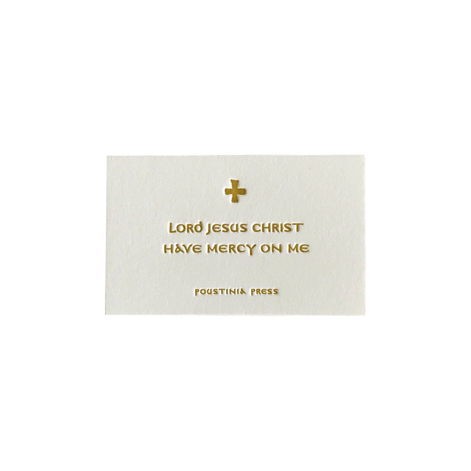 Jesus Prayer Letterpress Mini Prayer Card