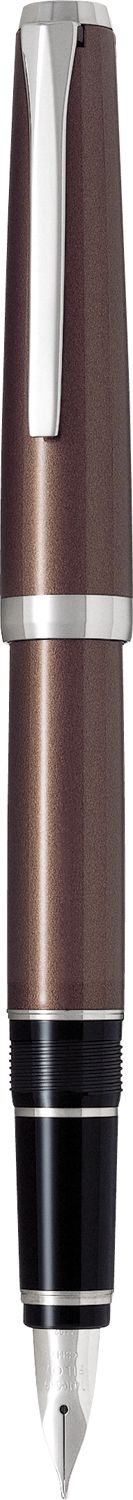 Pilot Metal Falcon Fountain Pen in Brown (14K Gold Soft Medium Nib)