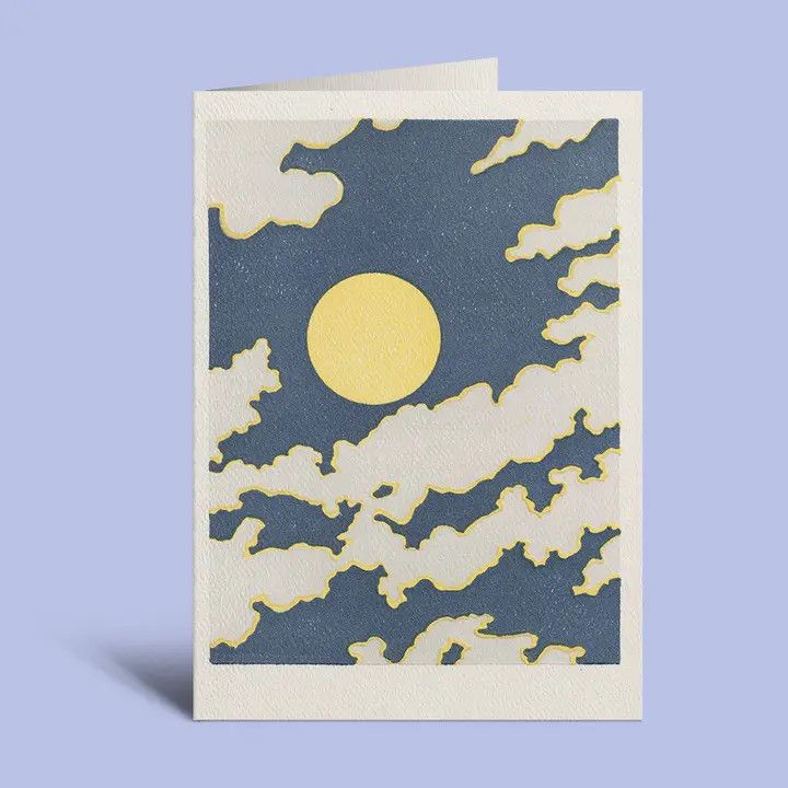 Partly Cloudy Letterpress Card