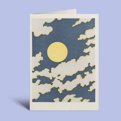 Partly Cloudy Letterpress Card