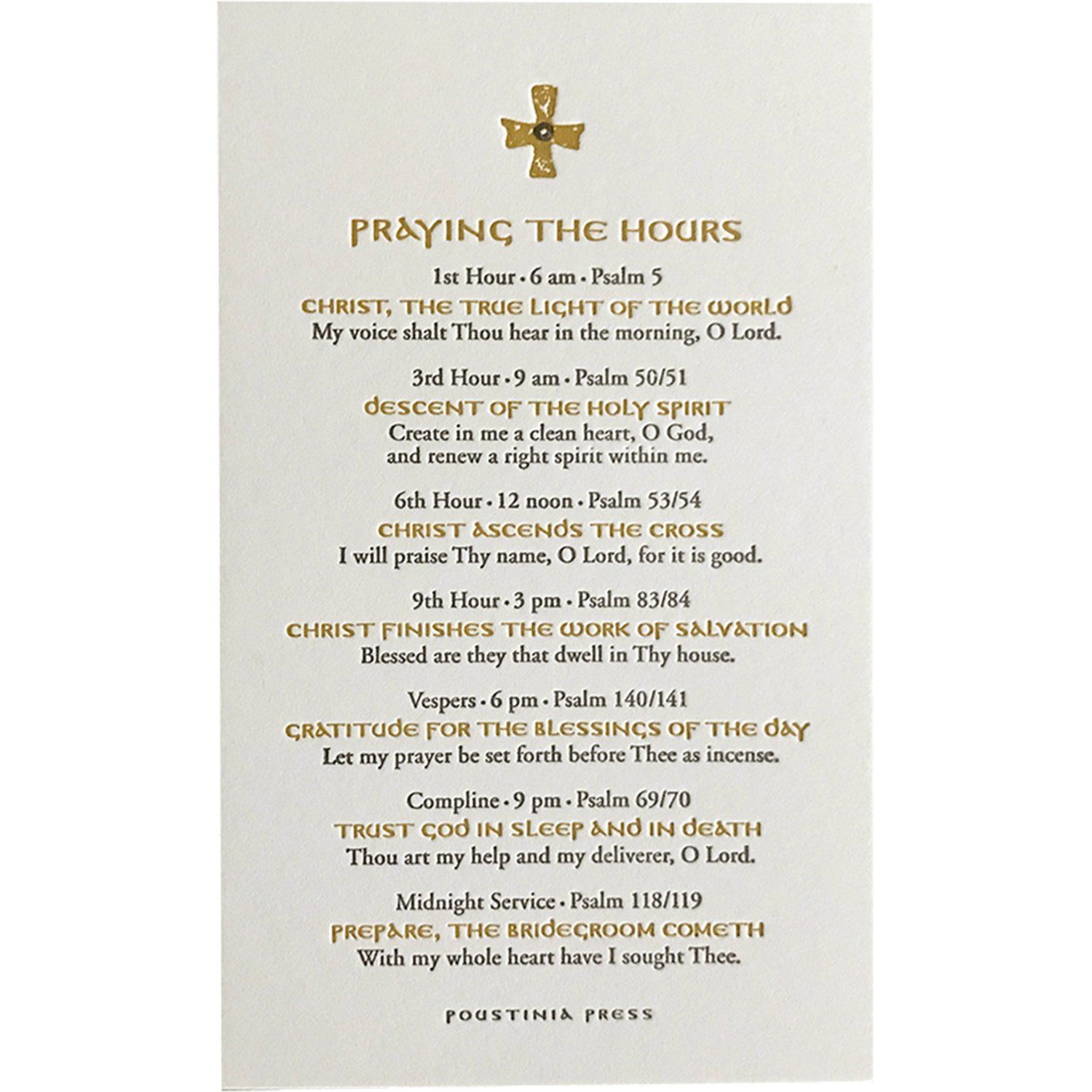 Praying the Hours Letterpress Prayer Card