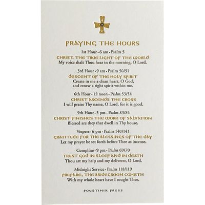 Praying the Hours Letterpress Prayer Card