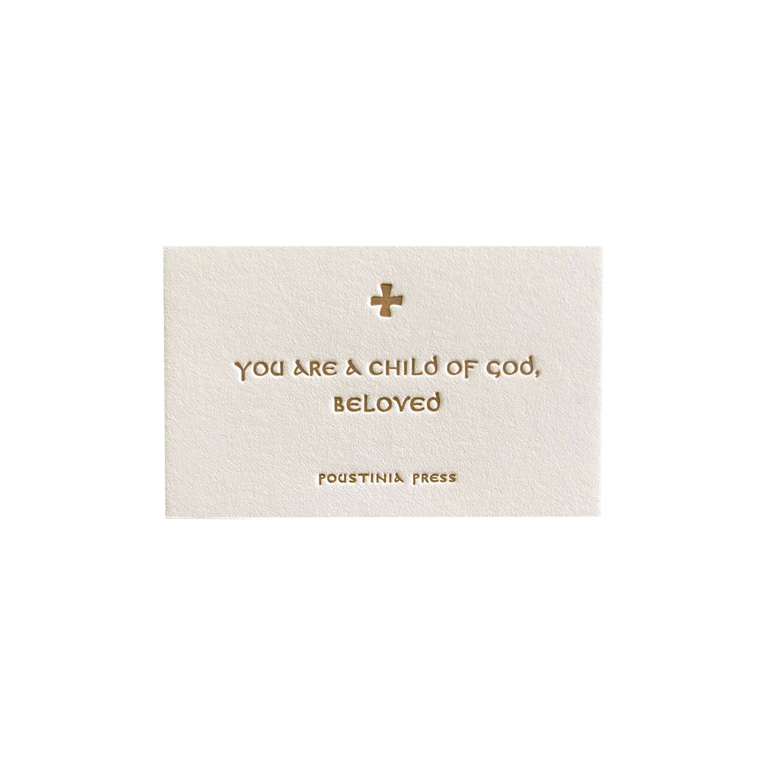 Child of God, Beloved Letterpress Mini Prayer Card
