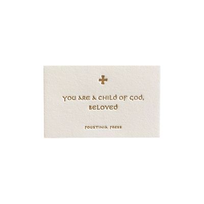 Child of God, Beloved Letterpress Mini Prayer Card