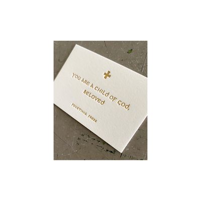 Child of God, Beloved Letterpress Mini Prayer Card