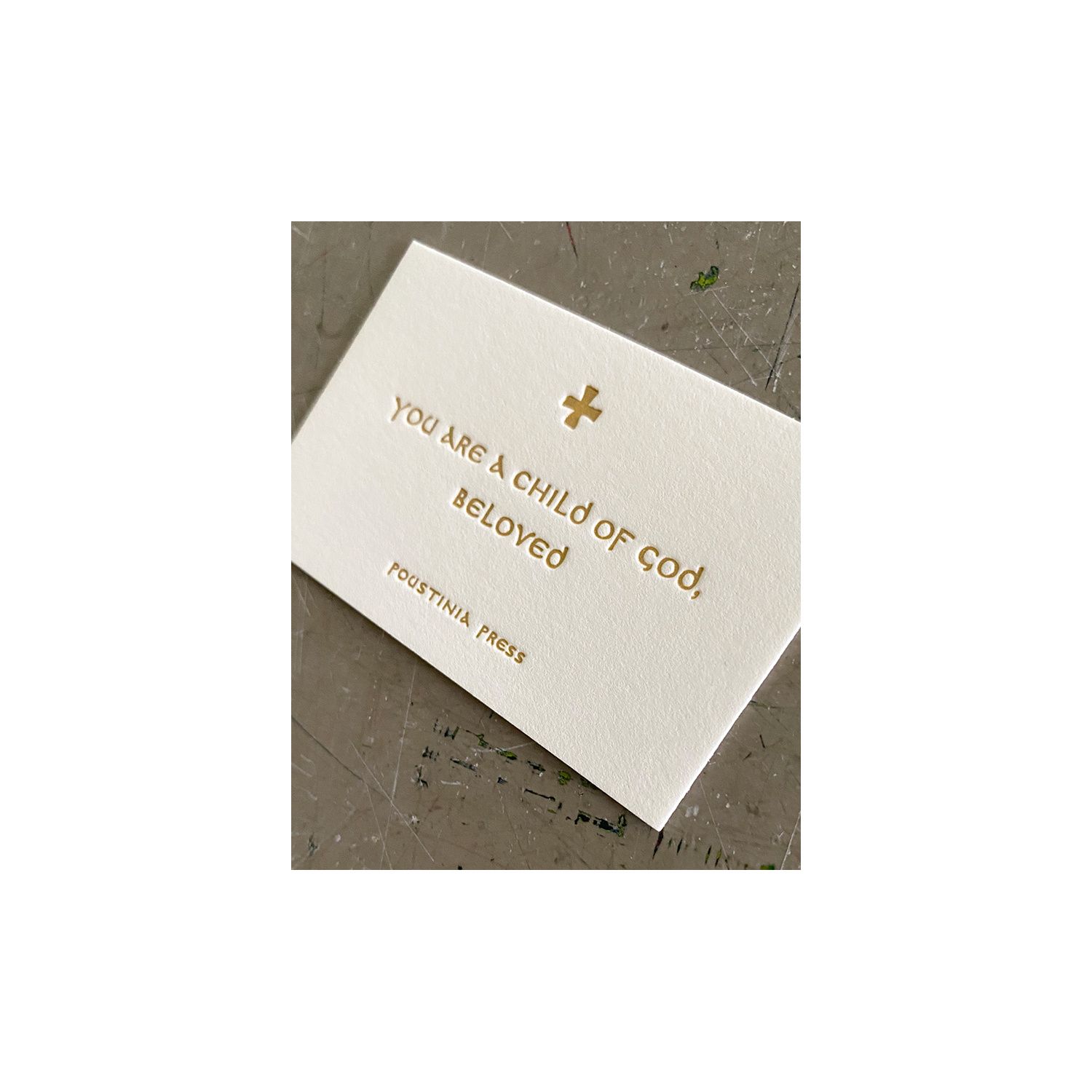 Child of God, Beloved Letterpress Mini Prayer Card