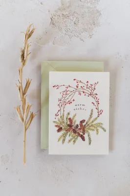 Pinecone Wreath Greeting Cards (box of 8)