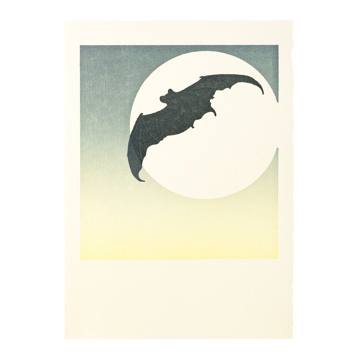 Moon Bat Letterpress Card