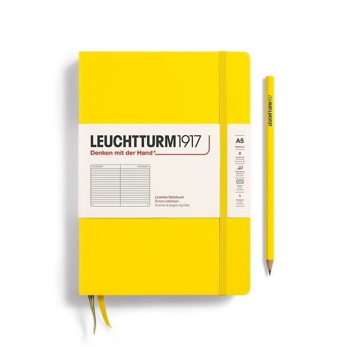 Leuchtturm1917 A5 Medium Hardcover Notebook - Lemon, Ruled