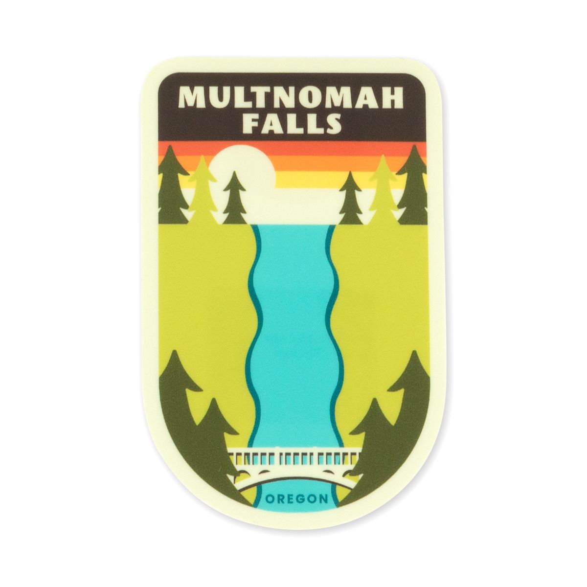 Multnomah Falls Sunset Sticker