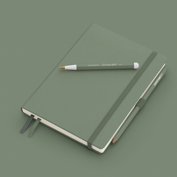 Leuchtturm1917 A5 Medium Hardcover Notebook - Olive, Dotted