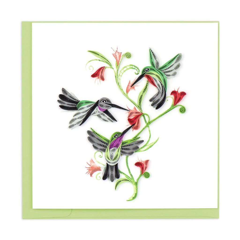 Hummingbird Trio Quilling Card