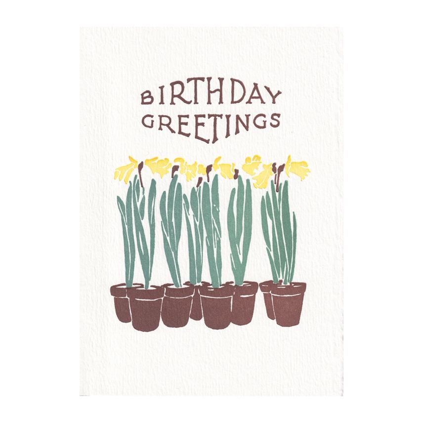 Eight Pots Birthday Letterpress Card