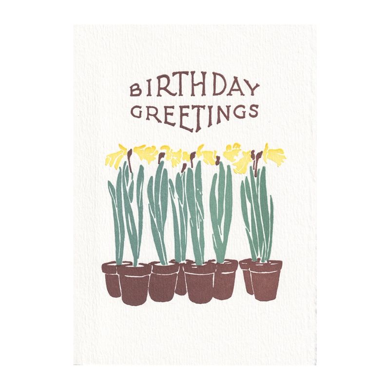 Eight Pots Birthday Letterpress Card