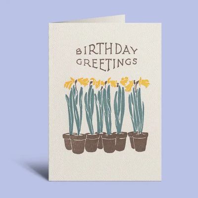 Eight Pots Birthday Letterpress Card