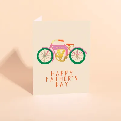 Vintage Biker Dad Greeting Card