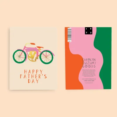 Vintage Biker Dad Greeting Card