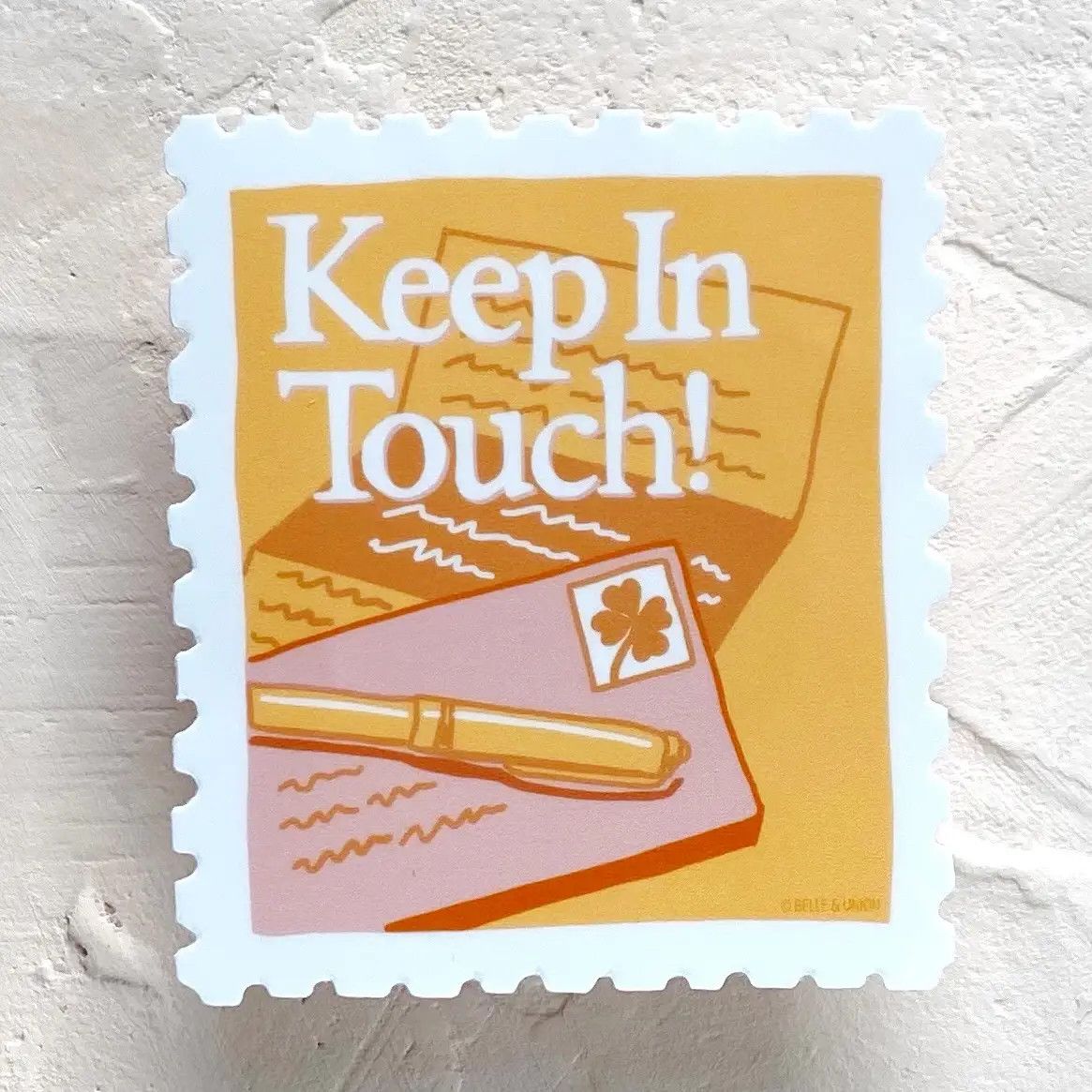 Keep in Touch Postage Stamp Sticker