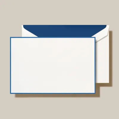 Regent Blue Bordered Pearl White Correspondence Cards (set of 10)