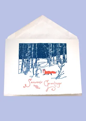 Snow Fox Letterpress Holiday Cards (box of 8)