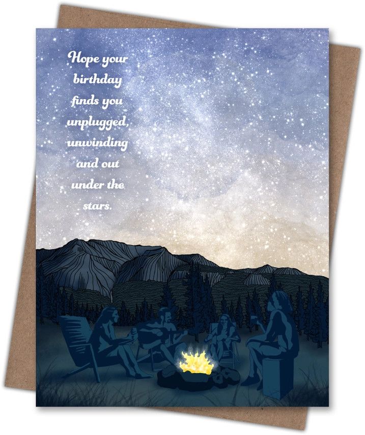 Unplugged Camping Birthday Card