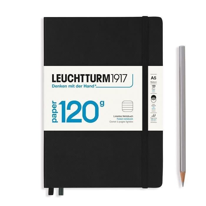 Leuchtturm1917 - A5 120g Edition Hardcover Notebook - Black, Plain