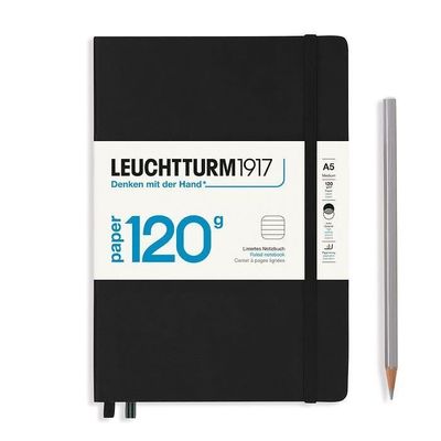 Leuchtturm1917 - A5 120g Edition Hardcover Notebook - Black, Plain