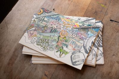 Oblation Letterpress Color-In Postcard (Portland)