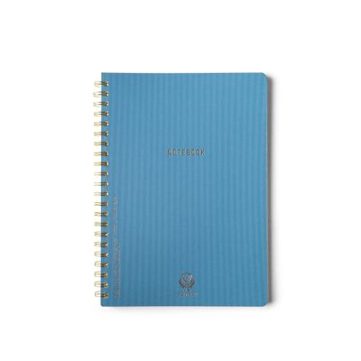 Textured Paper Large Wire Notebook - Classic Blue