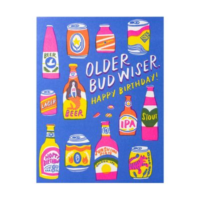 Bud Wiser Birthday Letterpress Card