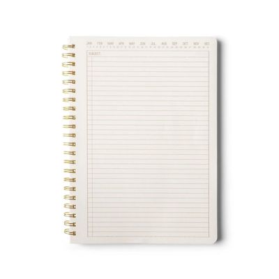 Textured Paper Twin Wire Large Notebook - Ebony