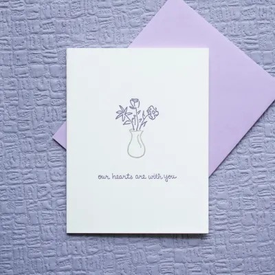Our Hearts Are With You Letterpress Card