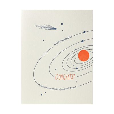Congrats on Another Trip Birthday Letterpress Card