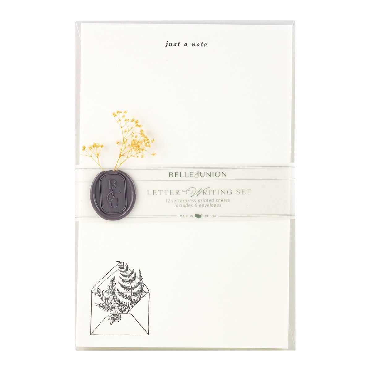 Just a Note Letterpress Letter Sheets Set
