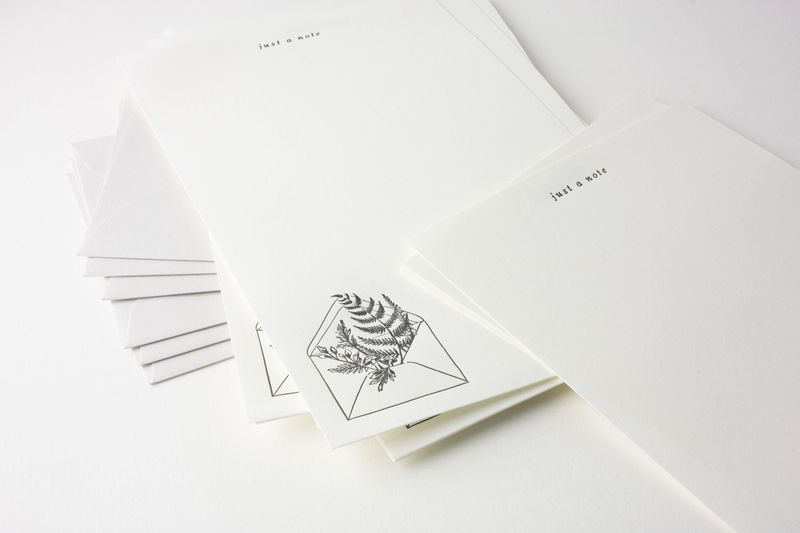 Just a Note Letterpress Letter Sheets Set (pack of 12)