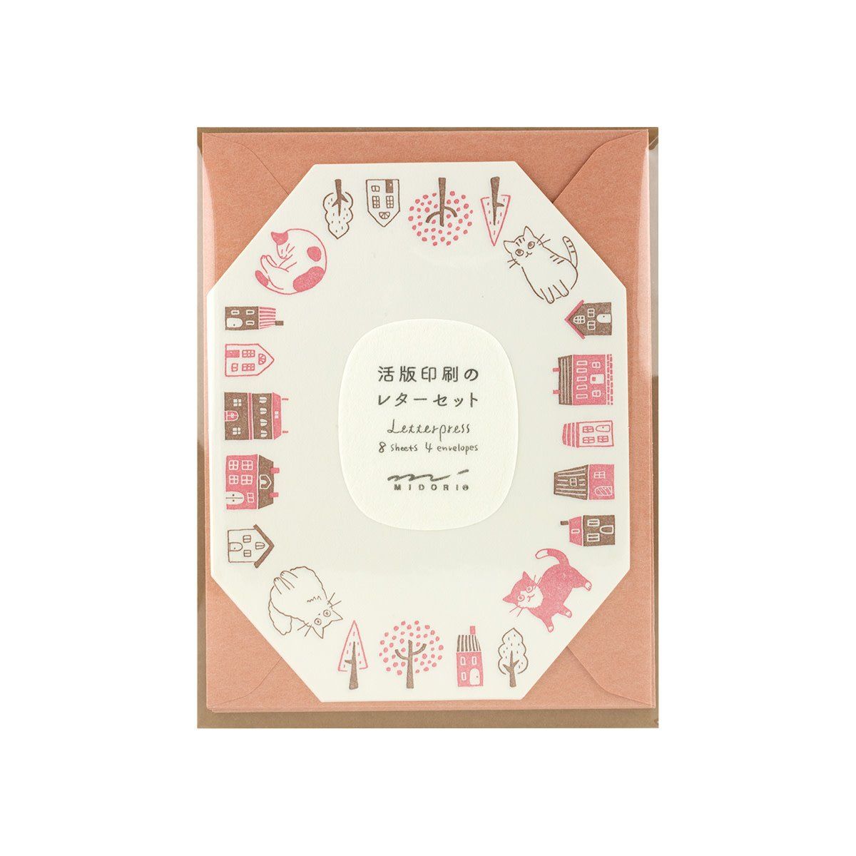 Midori MD Letter Set 493 Letterpress Die-Cut Cat