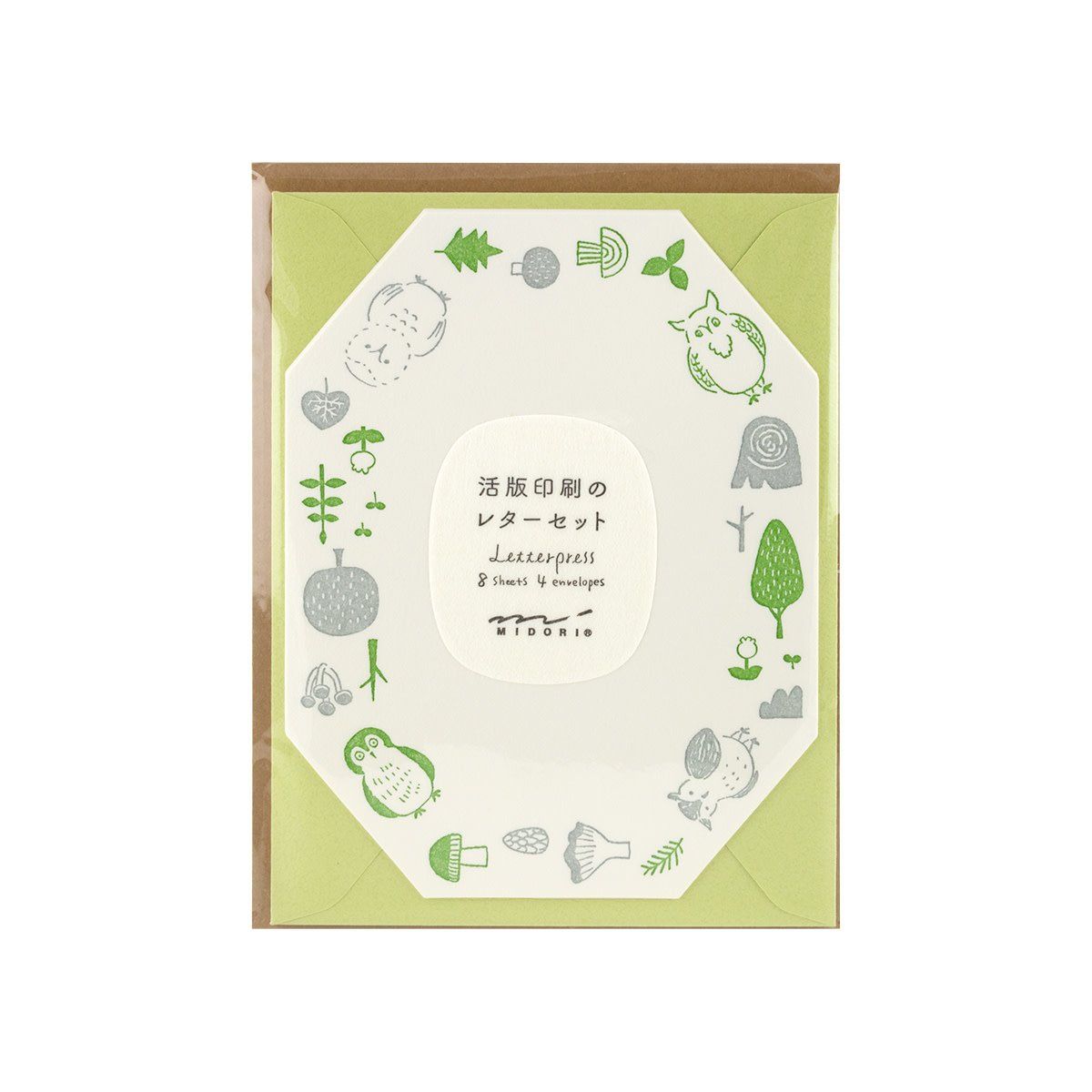 Midori MD Letter Set 493 Letterpress Die-Cut Owl