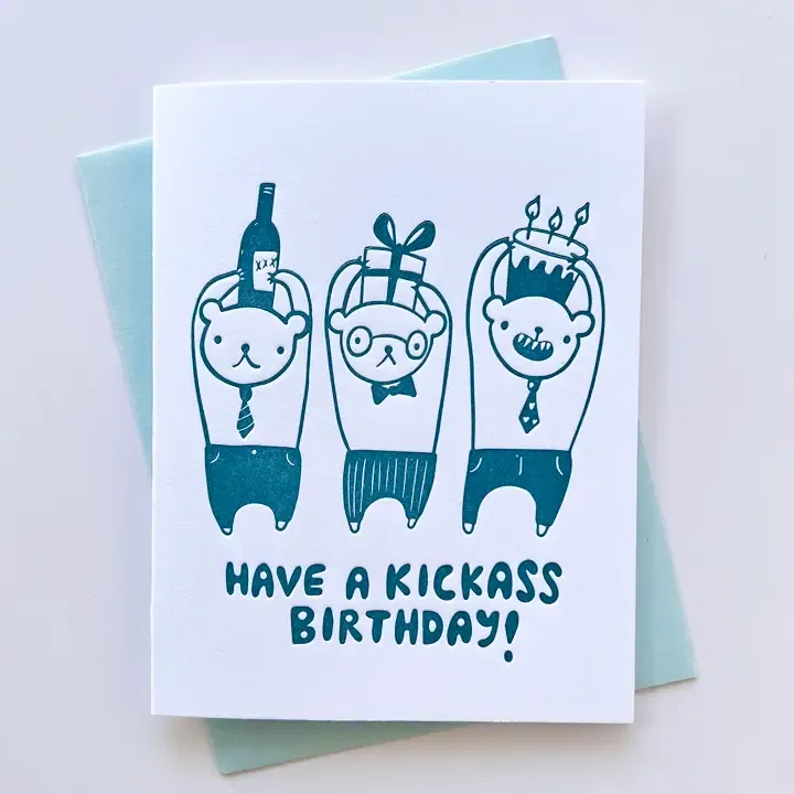 Kickass Birthday Letterpress Card