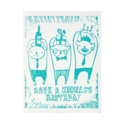 Kickass Birthday Letterpress Card