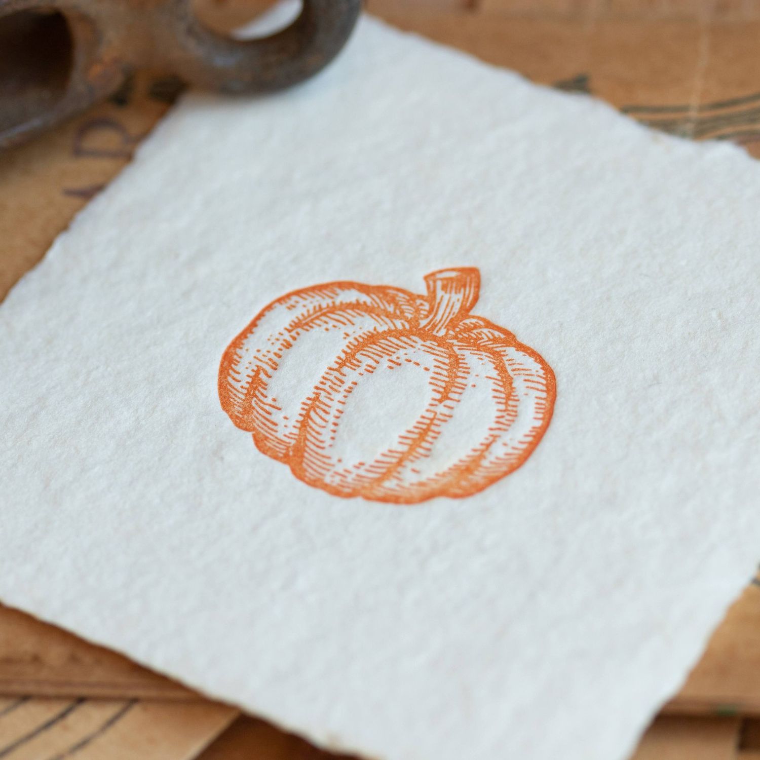 Oblation Pumpkin Petite Letterpress Enclosure Card