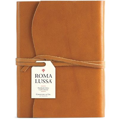 Roma Lussa Saddle Tan Leather Journal 6x8"