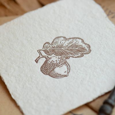 Oblation Acorn Petite Letterpress Flat Enclosure Card