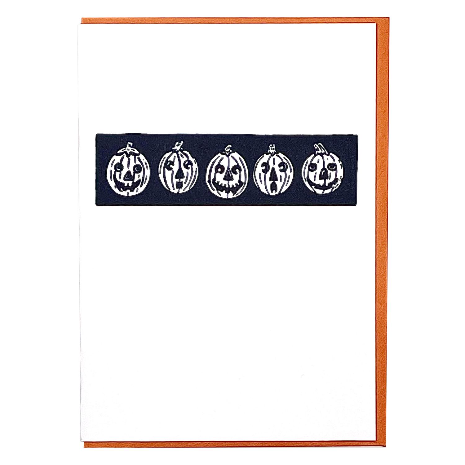 Pumpkin Patch - Black Letterpress Greeting Card