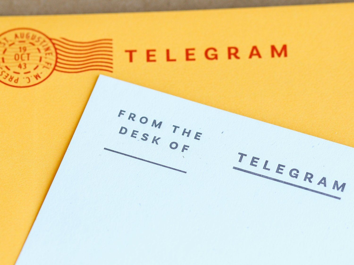 Telegram Letterpress Stationery Set (set of 6)
