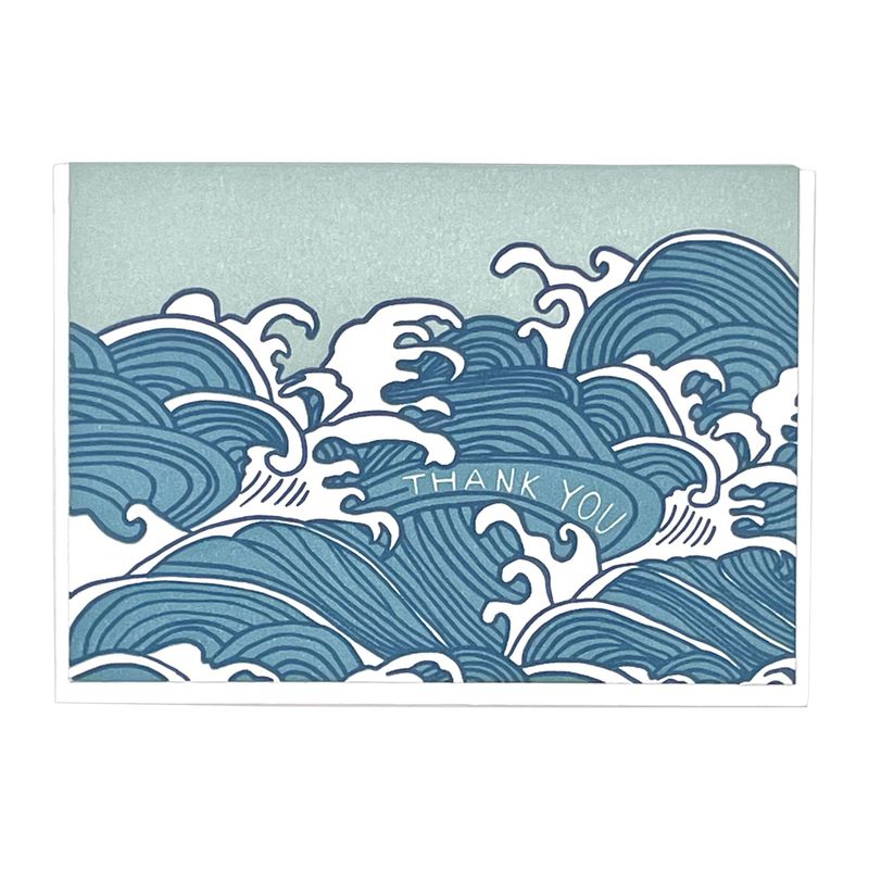 Tidal Wave Letterpress Greeting Card