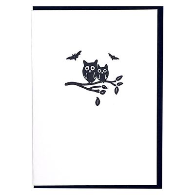 Spooky Owl Letterpress Greeting Card