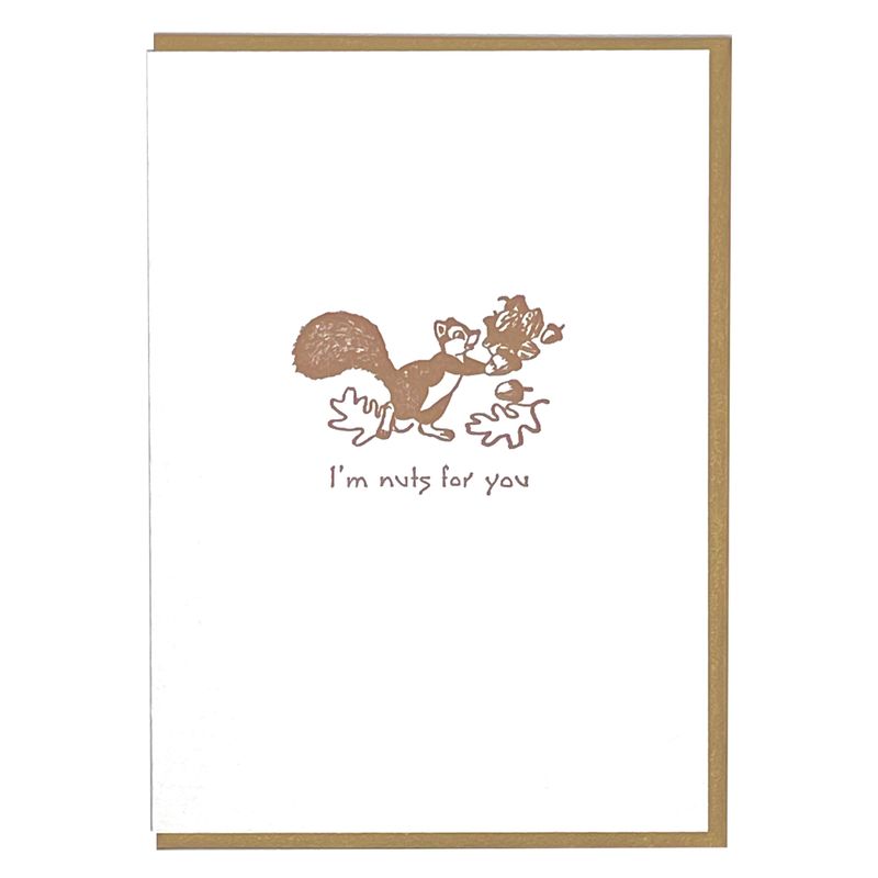 Nuts For You Letterpress Greeting Card