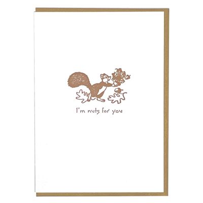 Nuts For You Letterpress Greeting Card