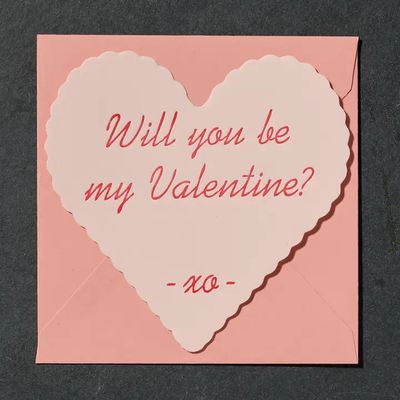 Will You Be My Valentine XO Letterpress Card