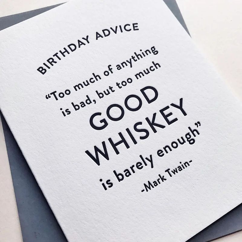 Birthday Whiskey Letterpress Birthday Card